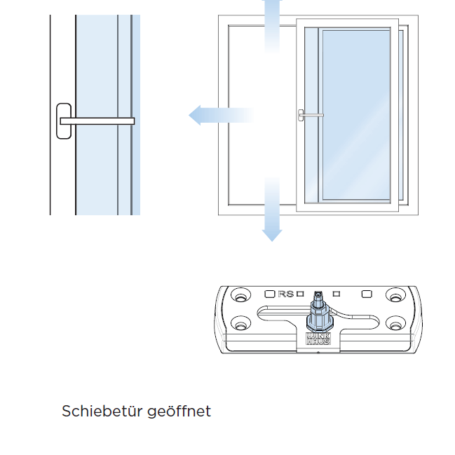 Schaubild Schiebetür geoeffnet